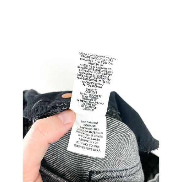 Free People We‎ The Free Womens Size 26 Distressed Denim Mini Skirt Washed Black - Picture 6 of 9